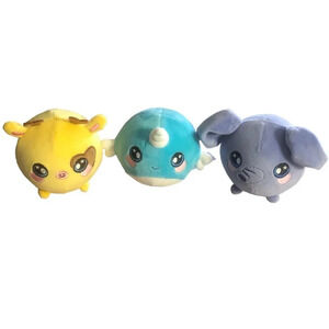 SQUEEZAMALS Set 3 Plumps Plush 3.5" Super Soft Squish Giraffe Unicorn Elephant